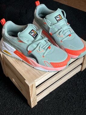 Puma Mint Green Sneakers with Coral Accents